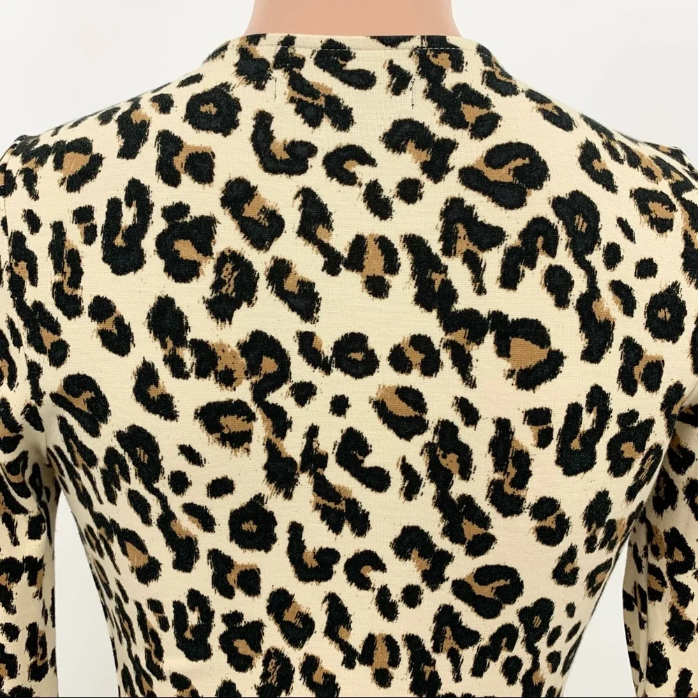 Banana Republic Leopard Print Wrap Knit Dress XS - Picture 8 of 12